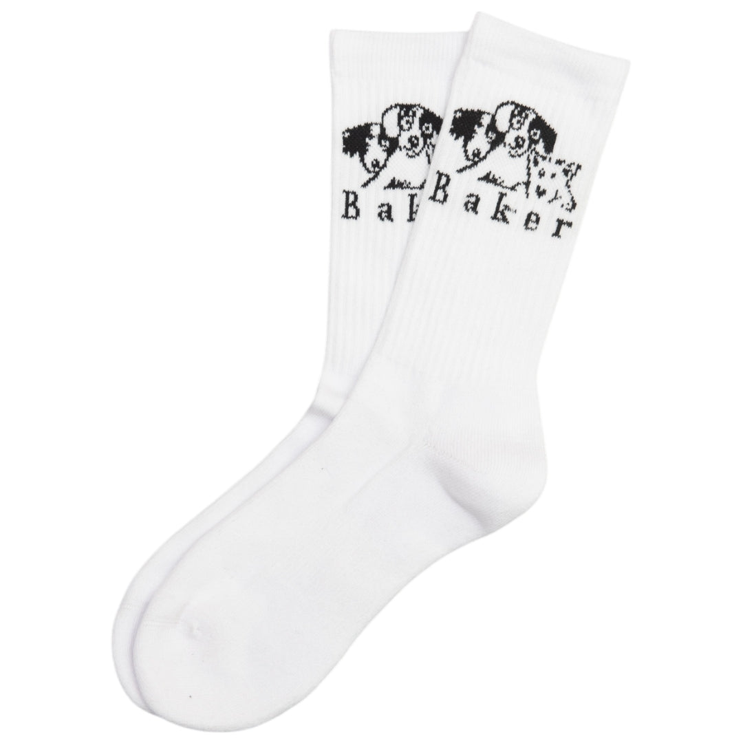 Baker Where My Dawgs At Socks - White