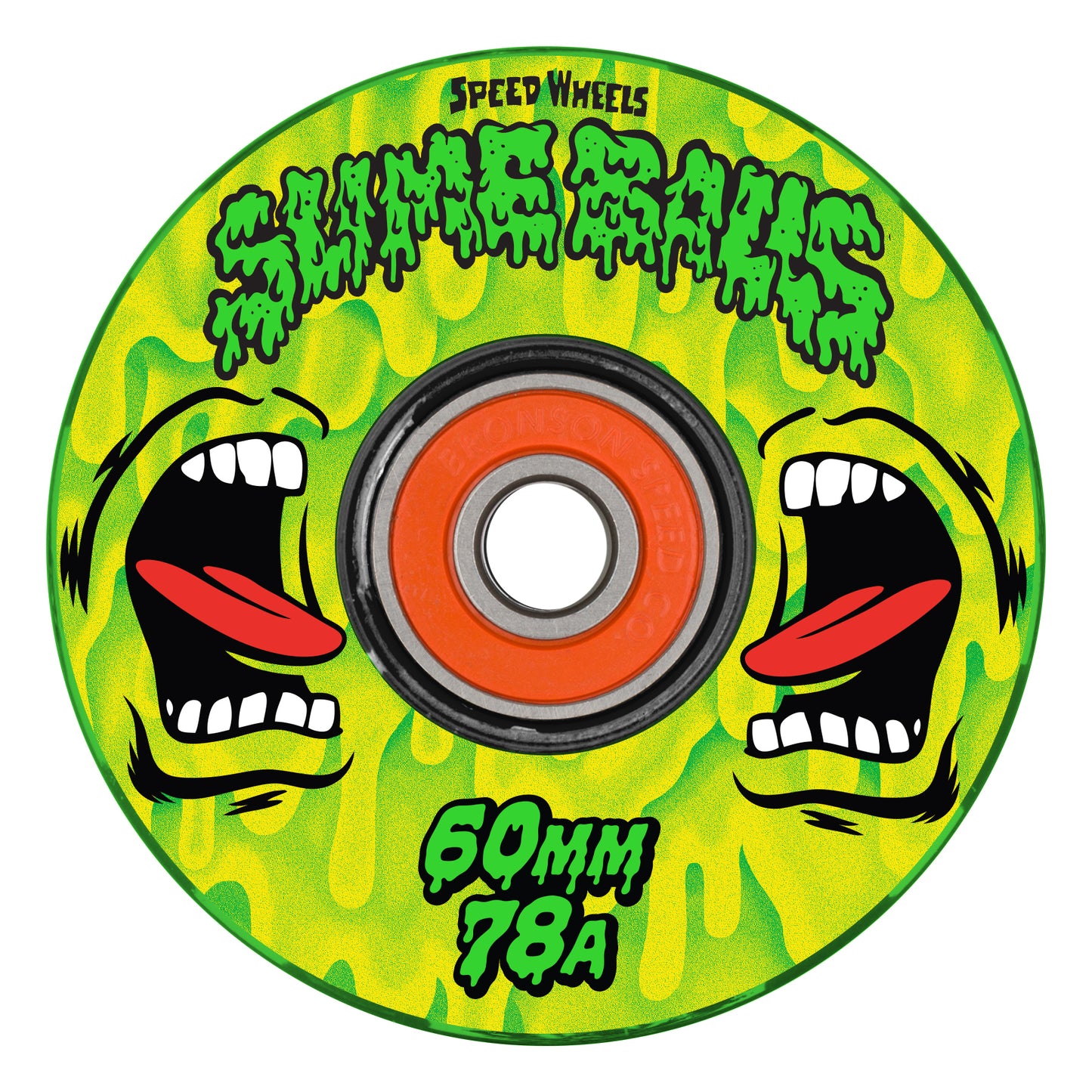 Slime Balls Screaming Slime 78a 60mm Light-Up Wheels - Slime Green Yellow