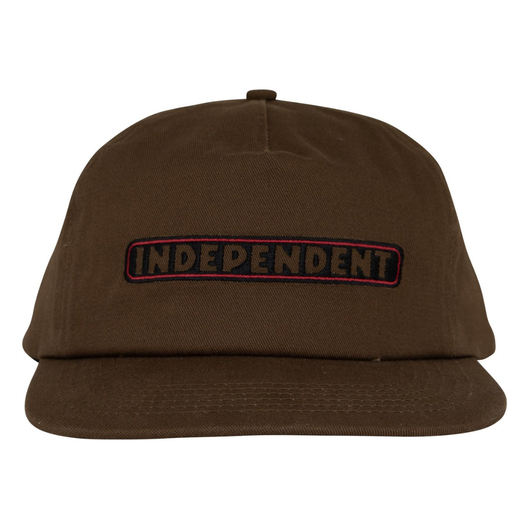 Independent Bar Logo Snapback Hat - Dark Chocolate