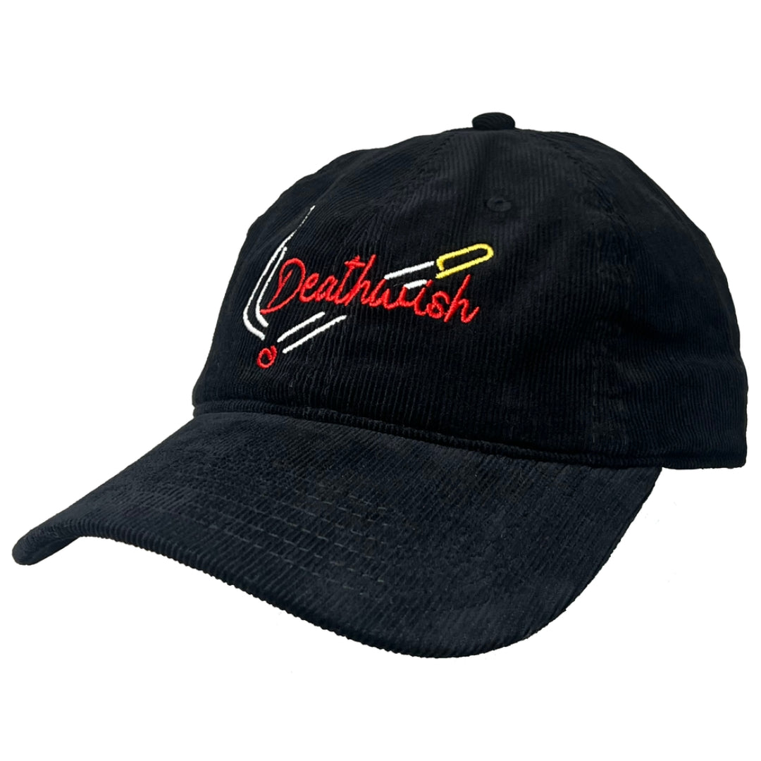Black cap with 'Deathwish' logo on a white background