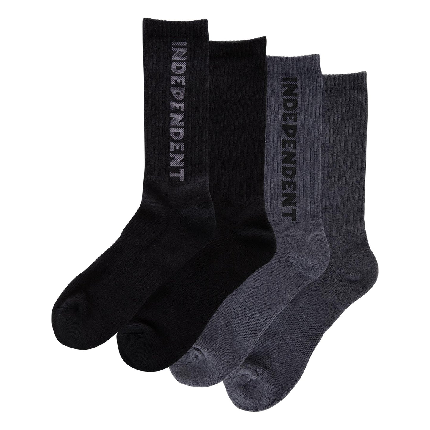 Independent Baseline Crew Socks - Black & Charcoal