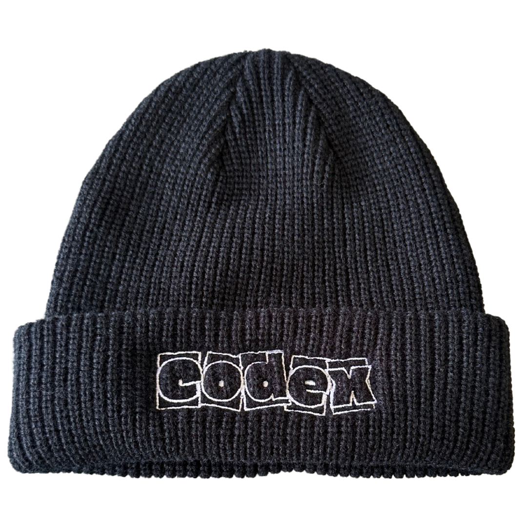 Codex White Embroidered Logo Beanie - Black
