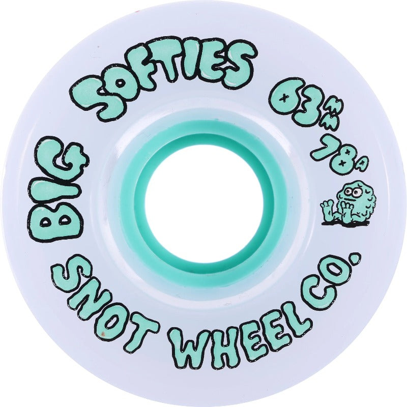 Snot Big Softies 63mm 78a Teal/White Cruiser Wheels