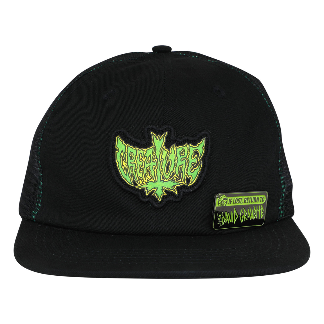 Creature Gravette Hippie Skull 20th Snapback Hat - Black