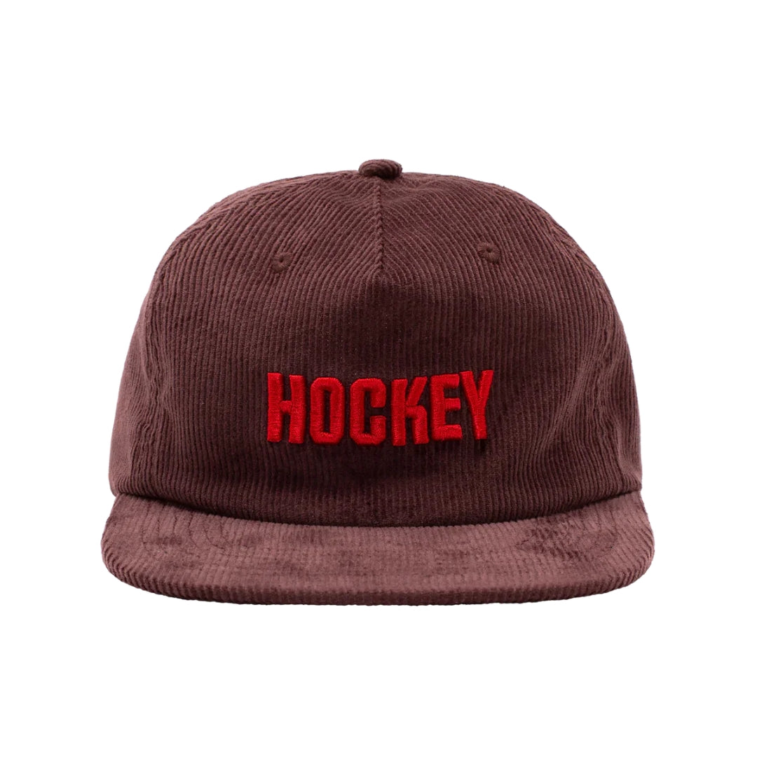 Hockey Corduroy 5-Panel Hat - Brown
