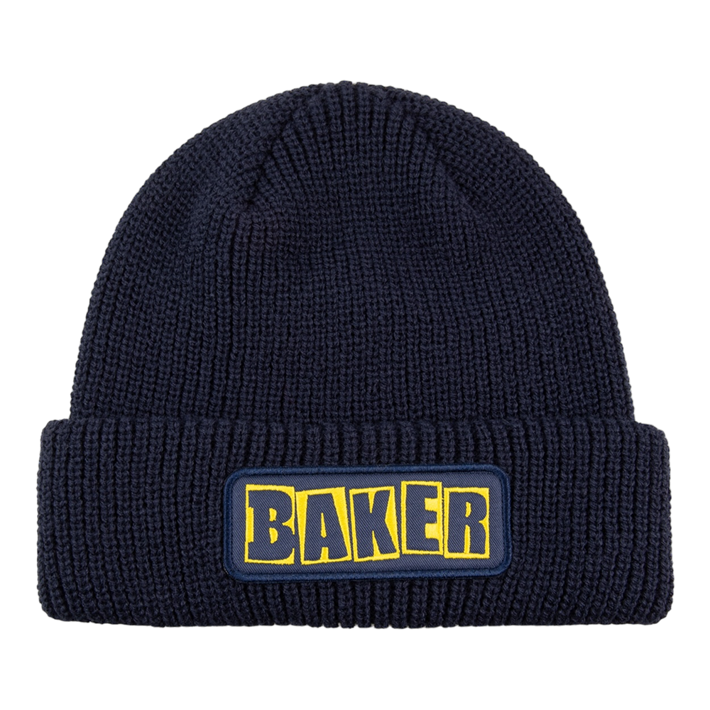 Baker Logo Beanie - Navy & Yellow