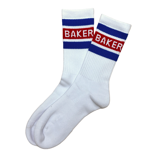 Baker Red Strike Socks - White