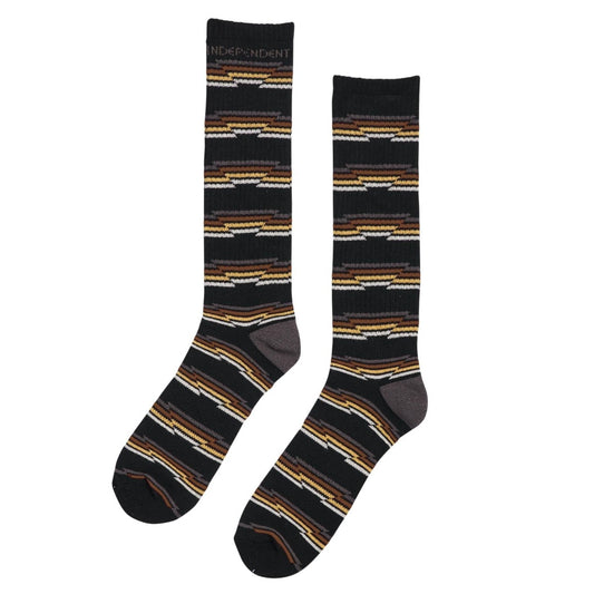 Independent Wired Striped Black Socks