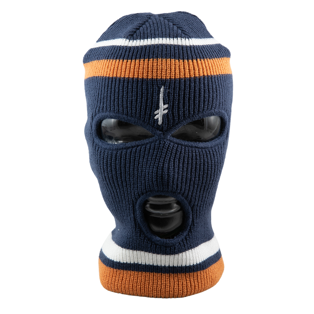 Deathwish Gang Logo Ski Mask - Navy & Orange