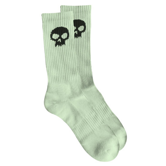 Zero Single Skull Socks - White GITD
