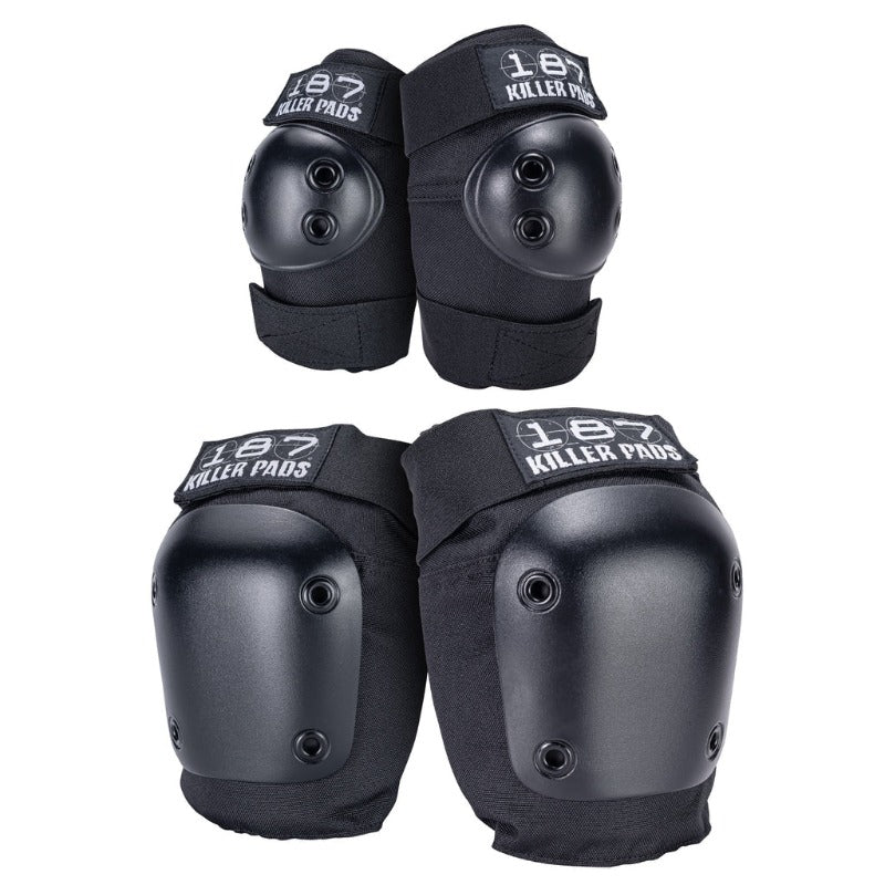 187 Killer Pads Black Knee & Elbow Pad Combo Pack