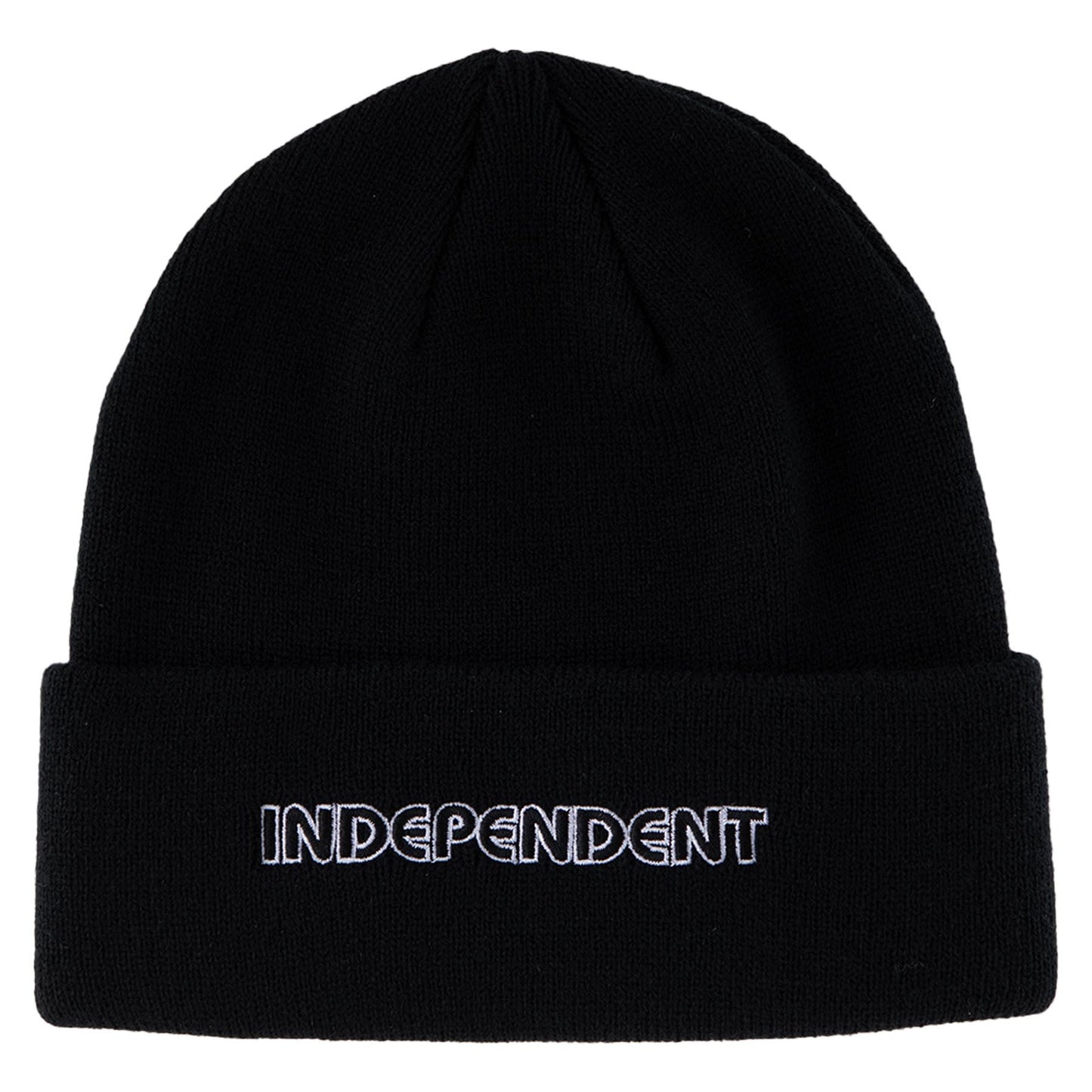 Black beanie with 'INDEPENDENT' embroidery on a white background