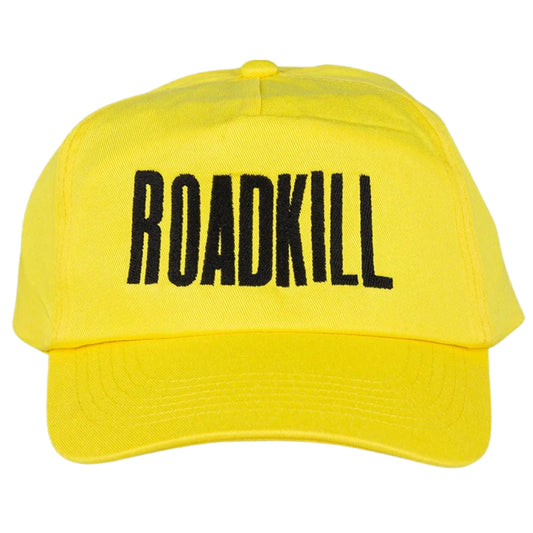 Yellow cap with 'ROADKILL' text on a white background
