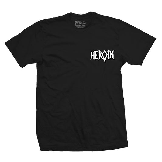 Heroin Skateboards Die Tonight Black Tee - front