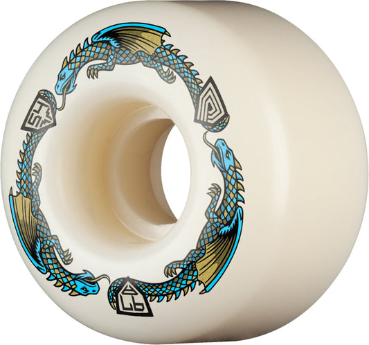 Skateboard wheel with dragon design on a white background