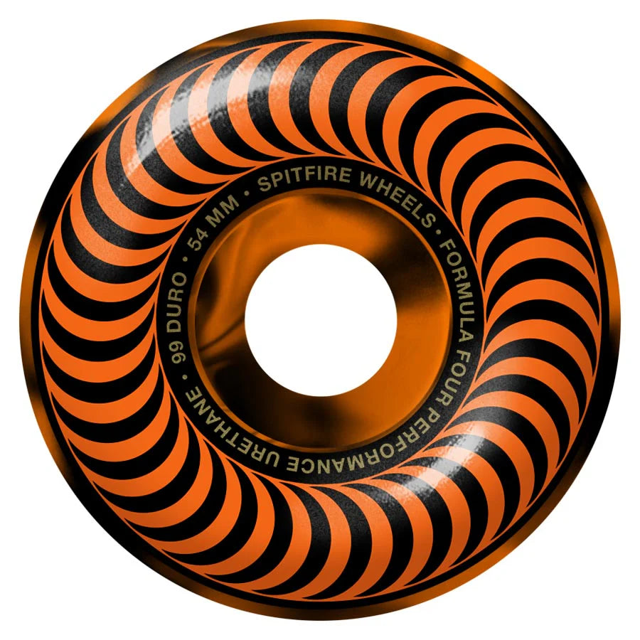 Spitfire F4 99a Black/Orange Swirl Classic Wheels