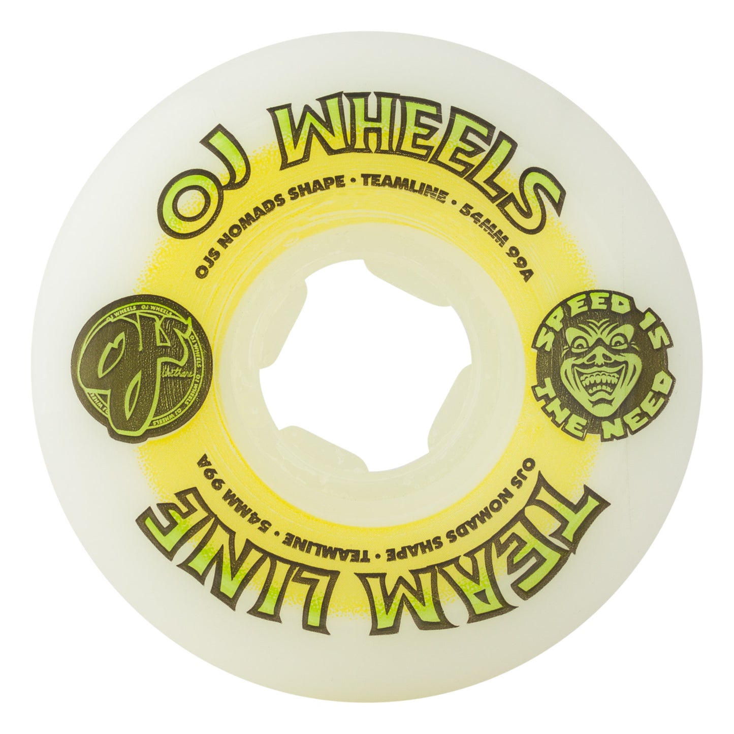 OJ Team Line 99a 54mm Original Hardline Wheels - Yellow/Green