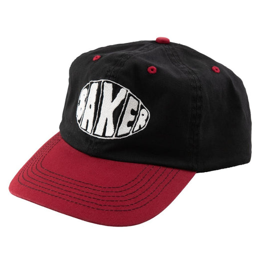 Baker Sprayed Oval Snapback - Black/Red
