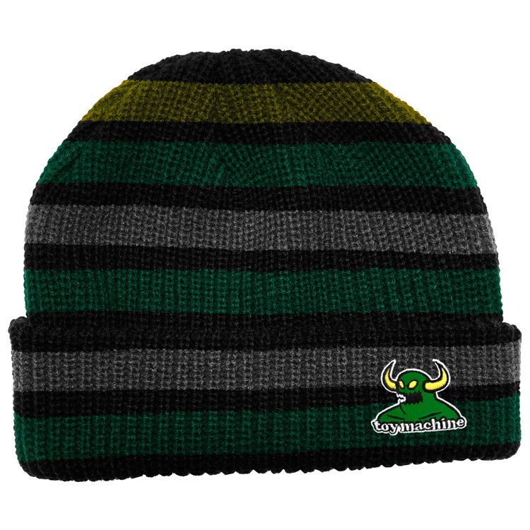 Toy Machine Monster Stripe Forest Green Beanie