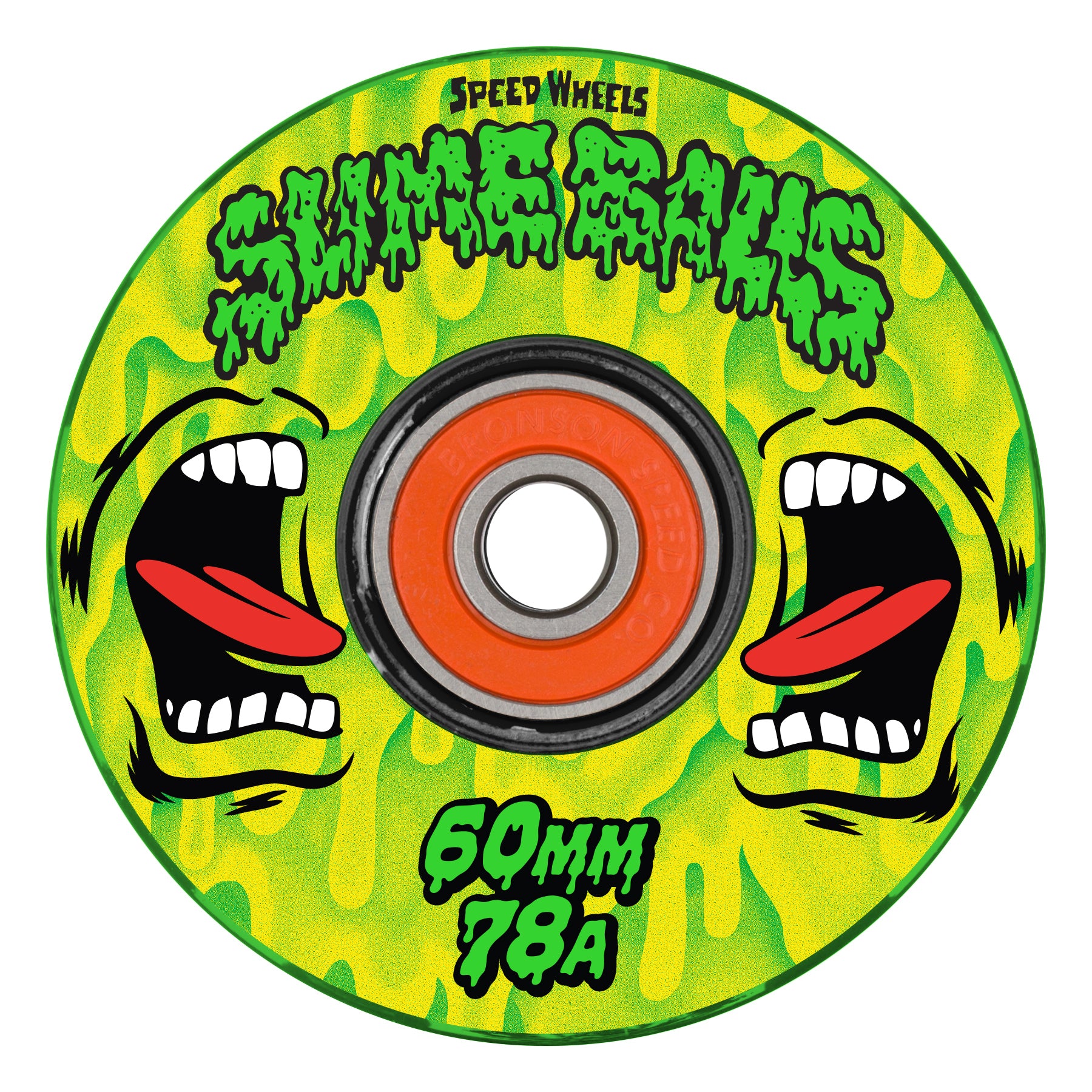 Slime Balls Screaming Slime 78a 60mm Light-Up Wheels - Slime Green Yellow