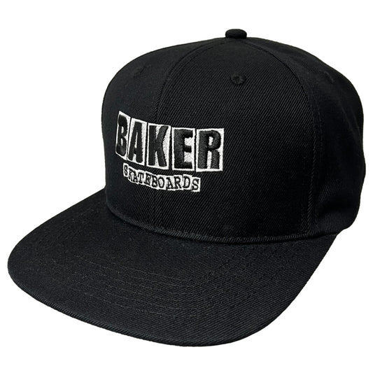 Black cap with 'BAKER Skateboards' logo on a white background