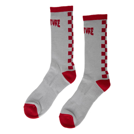 Creature Crash and Burn Mid Crew Socks - Grey