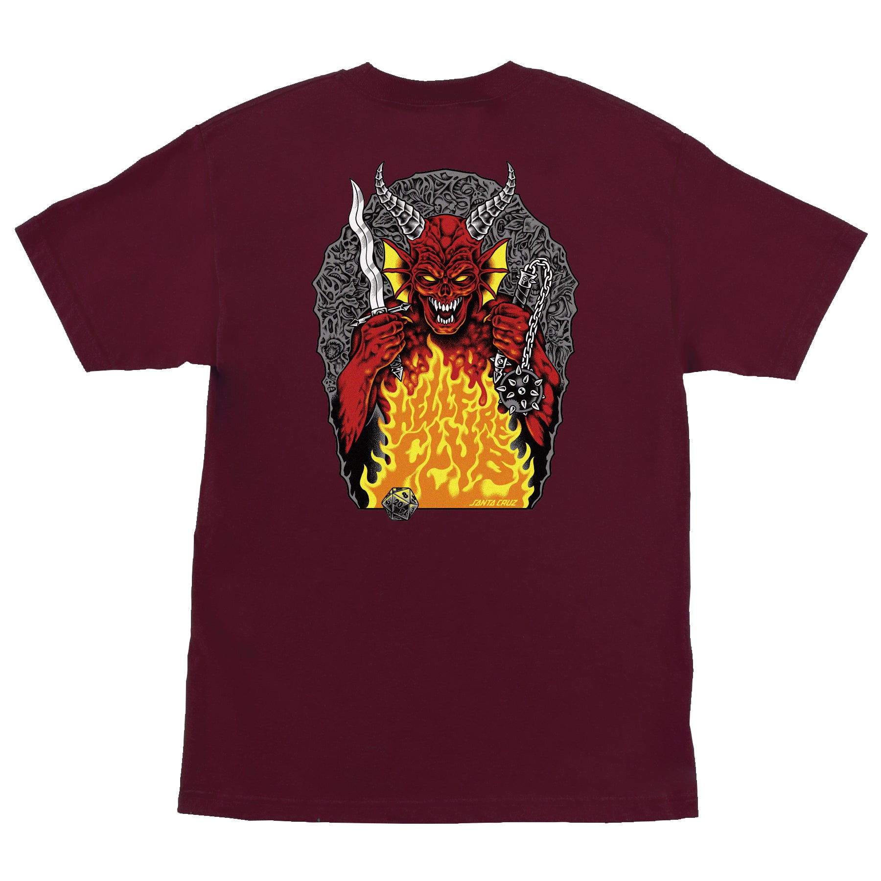 Santa Cruz x Stranger Things Hellfire Pit Tee - Maroon