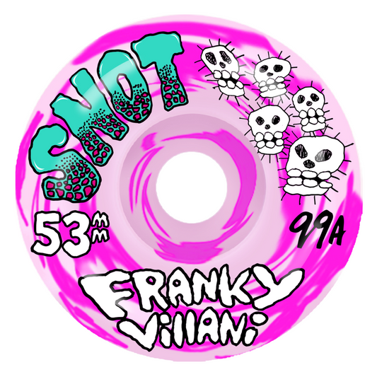 Snot Franky Villani Skulls 53mm 99a Wheels - Pink Swirl