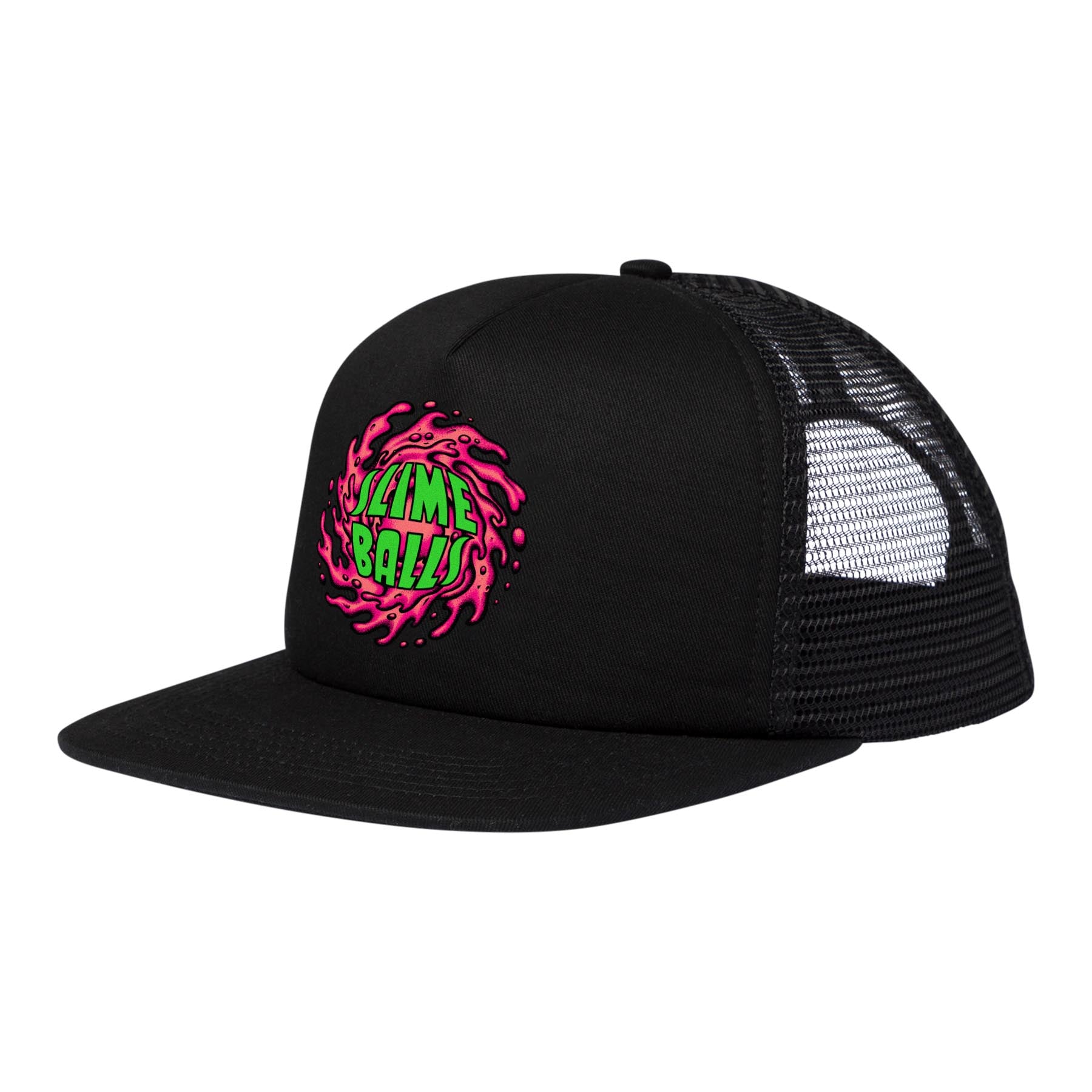 Slime Balls SB Logo Black w/ Pink High Profile Mesh Trucker Hat