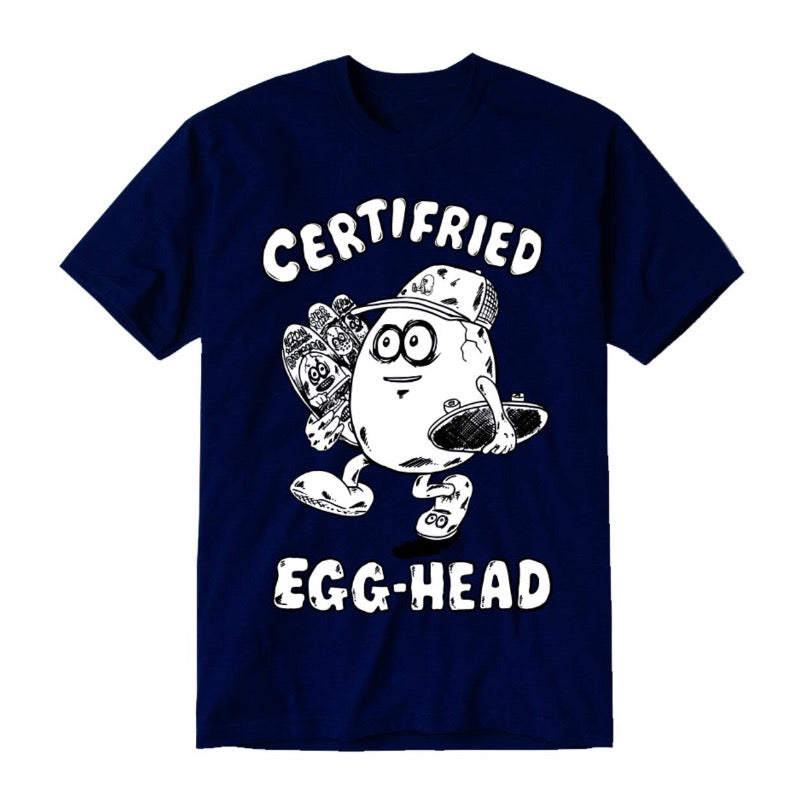 Heroin Certified Egg Head Navy Tee