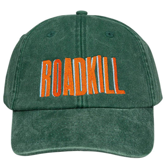Green cap with 'ROADKILL' in orange on a white background