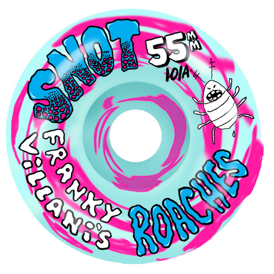 Snot Franky Villani's Roaches 55mm 99a Wheels - Pink/Teal Swirl
