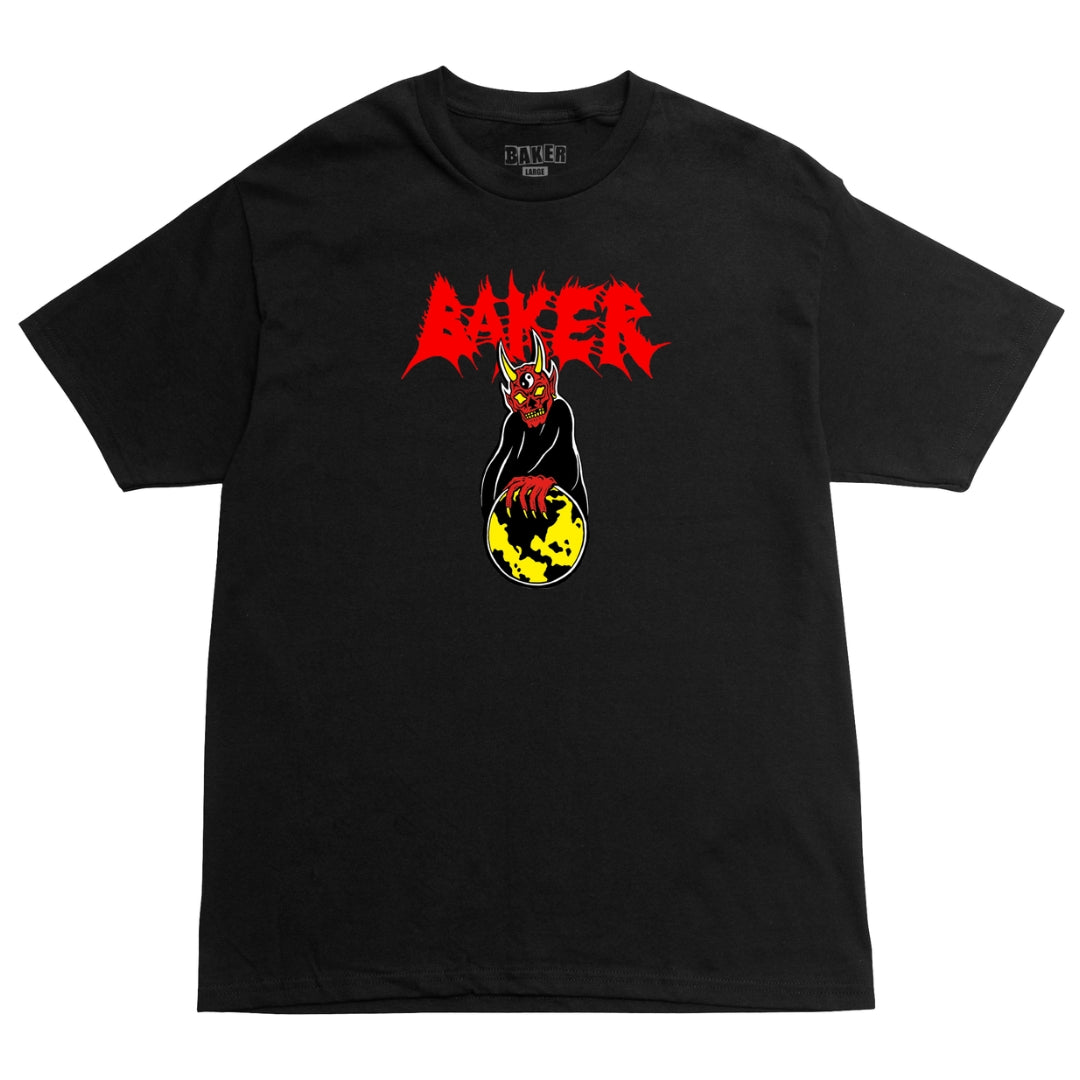 Black t-shirt with Slayer graphic design on a white background