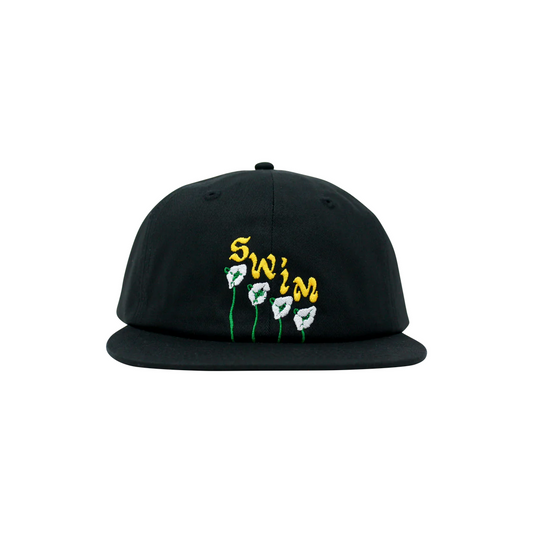 Swim Flowers 6-Panel Hat - Black