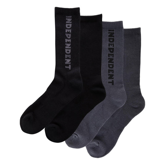 Independent Baseline Crew Socks - Black & Charcoal