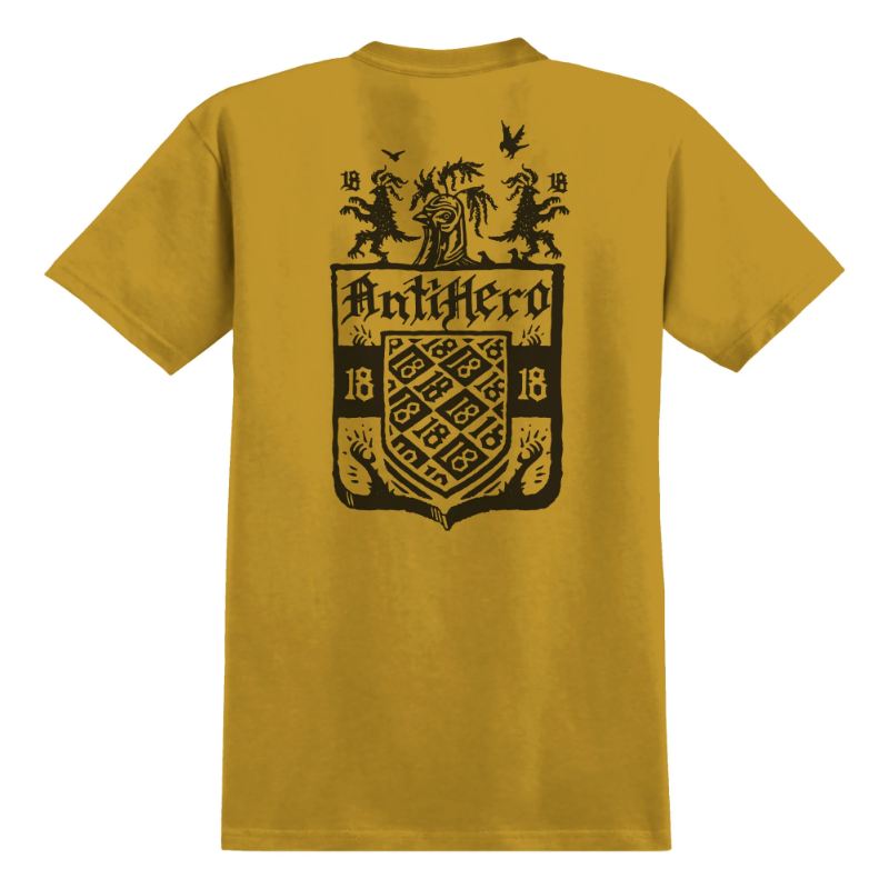 Antihero Coat of Arms Mustard Heather w/ Black Print Tee