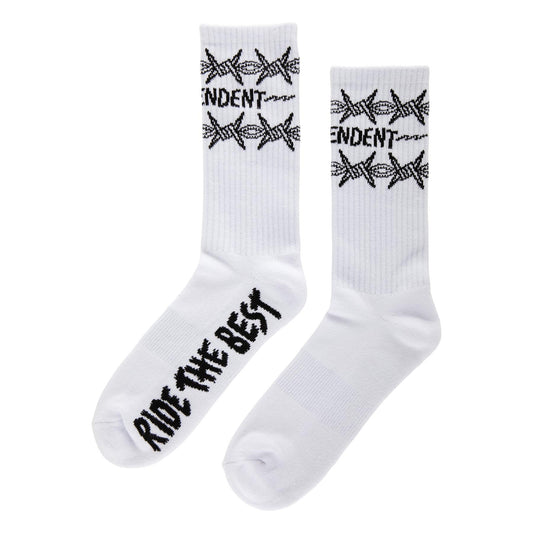 Independent Bratrud Notebook Crew Socks - White