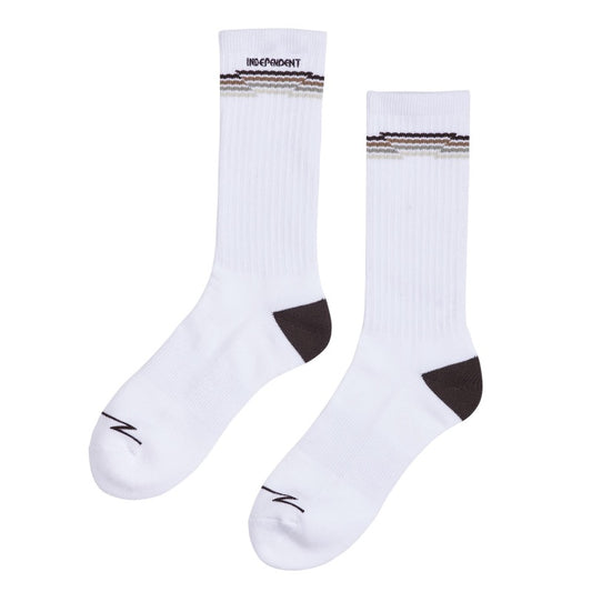 Independent Wired Mid White Crew Socks