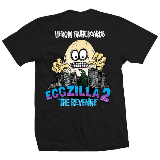 Heroin Eggzilla Black Tee