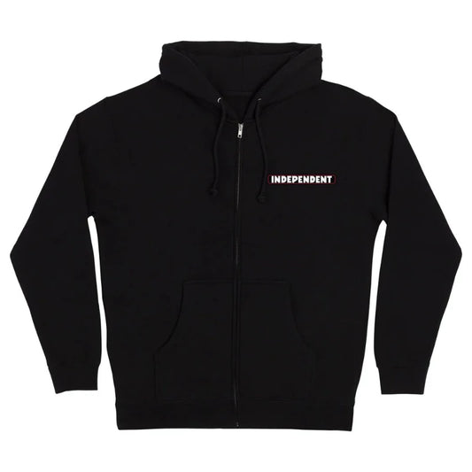 Independent Keys to the City Zip-Up Black Hoodie (front)