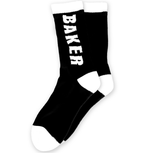 Baker White Letter Socks - Black