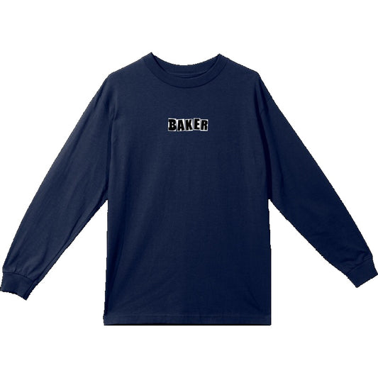 A single navy shirt with classic black and white baker logo
